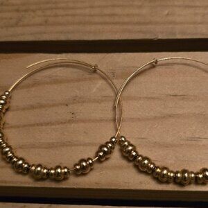 Alex and Ani 127499 Endless Hoop Rafaelian Gold Earrings